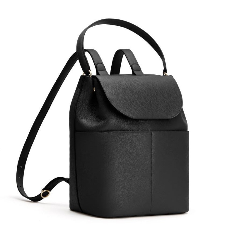 Sacs à Dos Cuyana Cuir Noir Femme | PQO-6169902