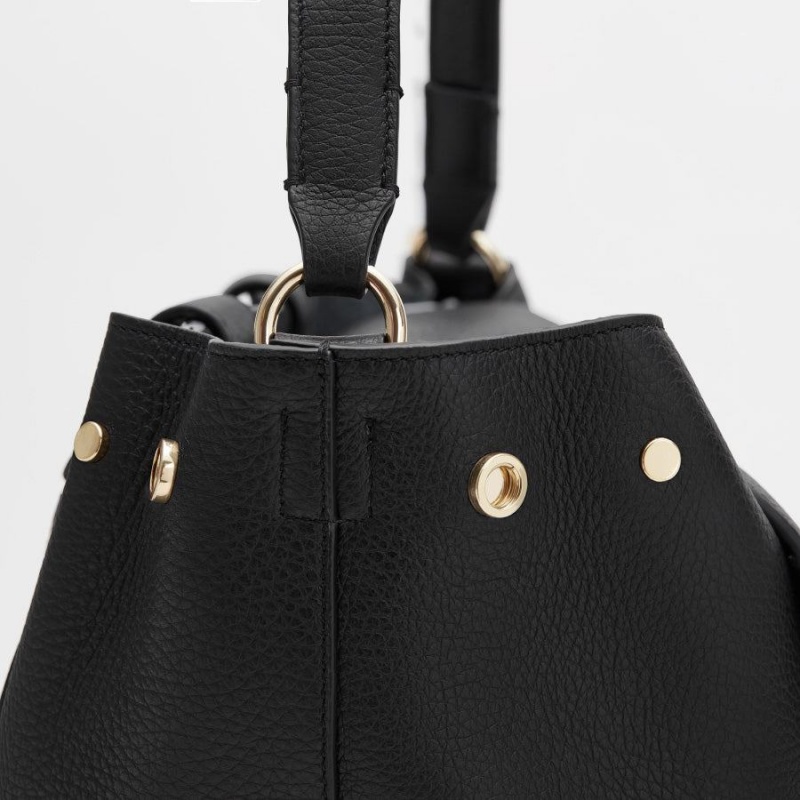 Sacs à Dos Cuyana Cuir Noir Femme | PQO-6169902