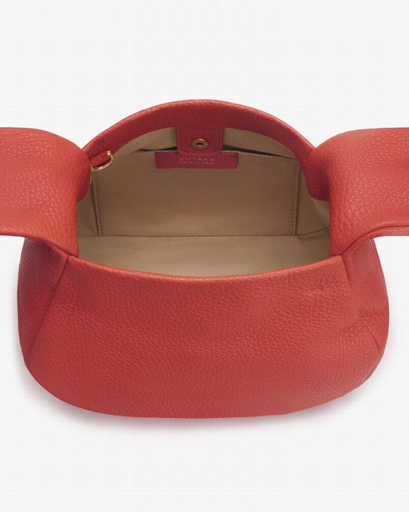 Sacs à Bandoulière Cuyana Mini Bow Corail Foncé Femme | GHE-0180806