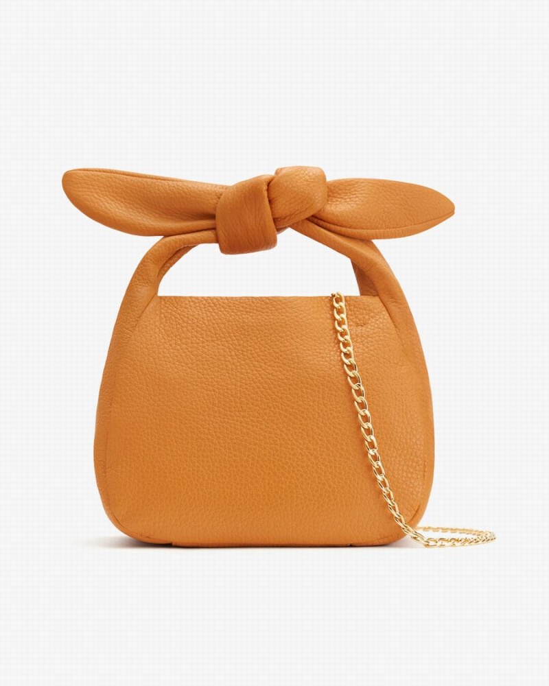 Sacs à Bandoulière Cuyana Mini Bow Jaune Femme | LTA-4994570