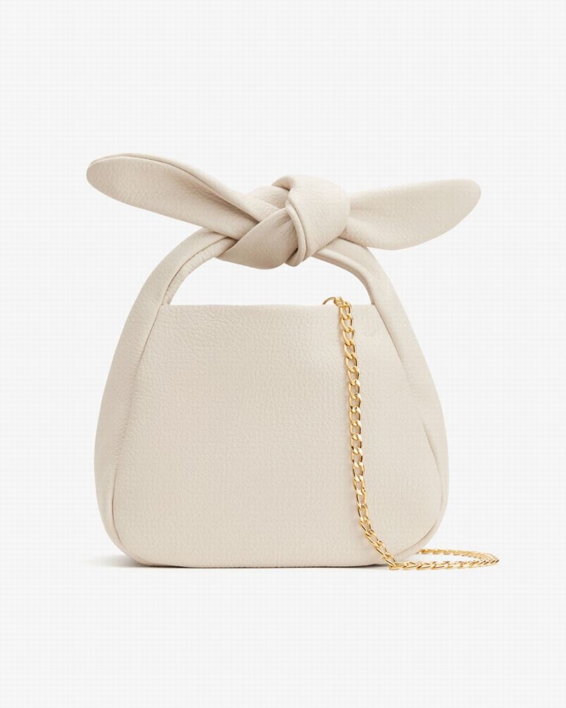 Sacs à Bandoulière Cuyana Mini Bow Blanche Femme | IQA-5500598