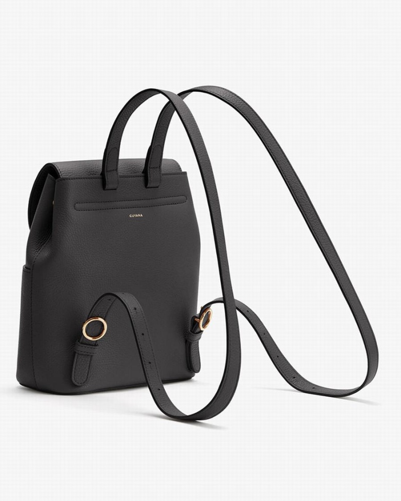 Sacs à Dos Cuyana Mini Cuir Noir Femme | YPN-1337062