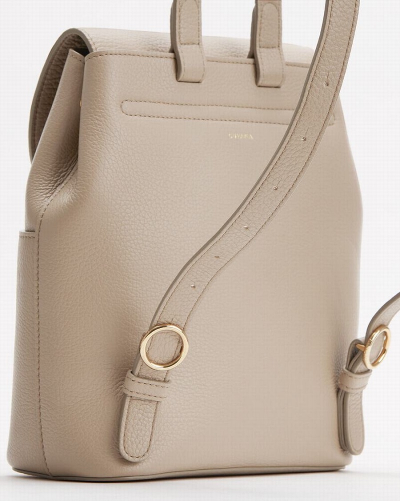 Sacs à Dos Cuyana Mini Cuir Grise Femme | AOD-6474093