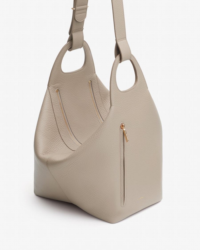 Sacs à Bandoulière Cuyana Paloma Grise Femme | DZO-0558993