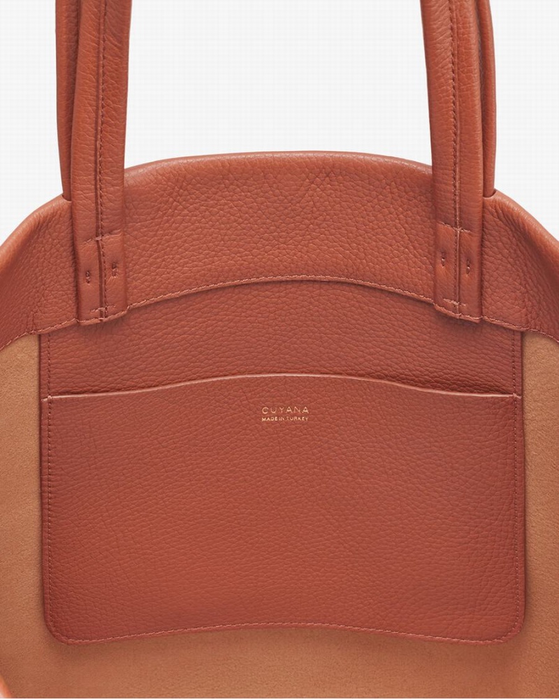 Sacs Fourre Tout Cuyana Alti Easy Rouge Marron Femme | KCM-2167953