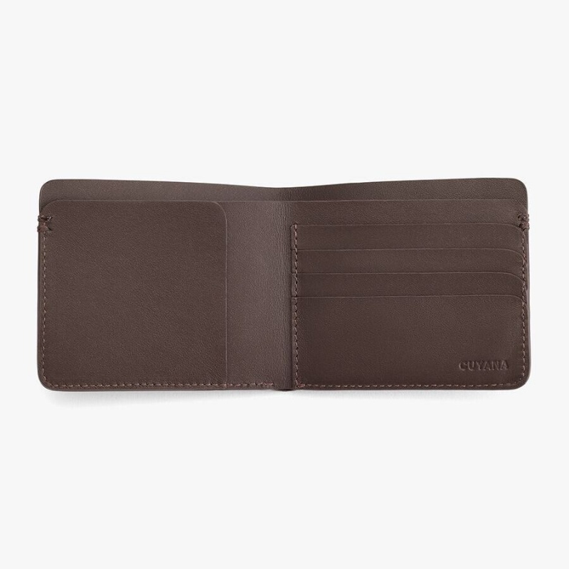 Portefeuilles Cuyana Folding Smooth Marron Foncé Femme | SKC-4305953