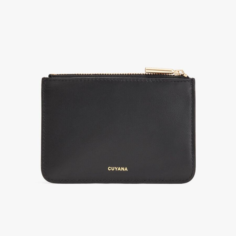 Pochettes Cuyana Zero Waste Slim Cuir Noir Femme | KWX-9826027