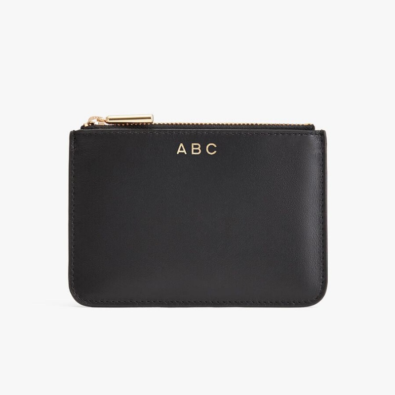 Pochettes Cuyana Zero Waste Slim Cuir Noir Femme | KWX-9826027