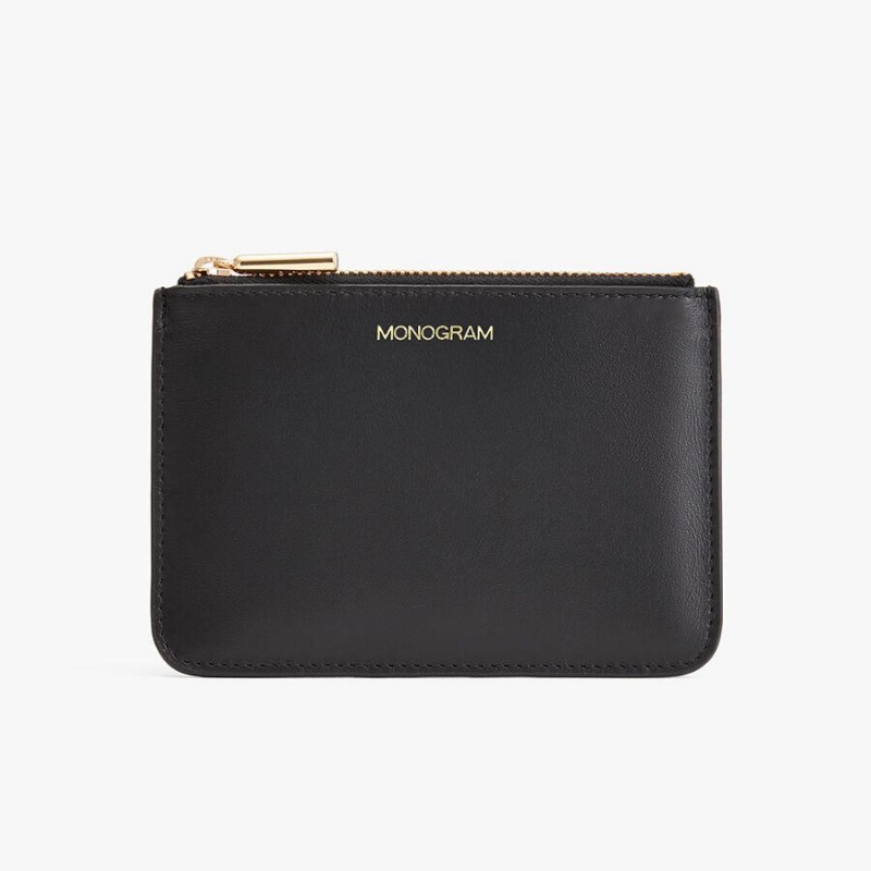 Pochettes Cuyana Zero Waste Slim Cuir Noir Femme | KWX-9826027