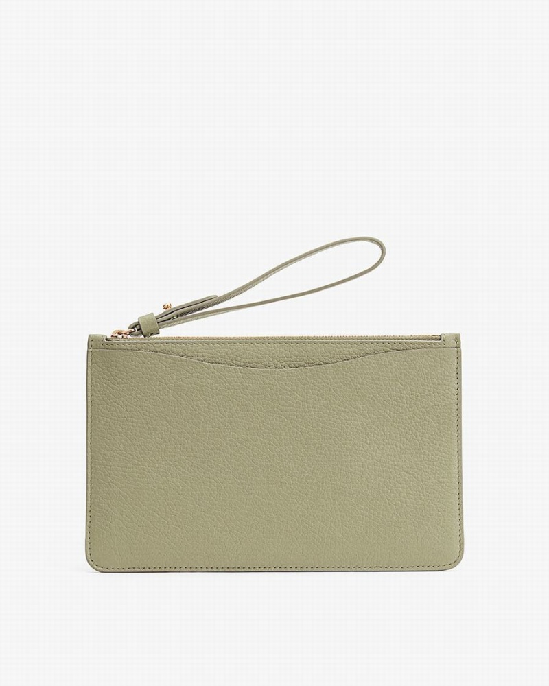 Portefeuilles Cuyana Slim Wristlet Vert Femme | HDJ-9527797