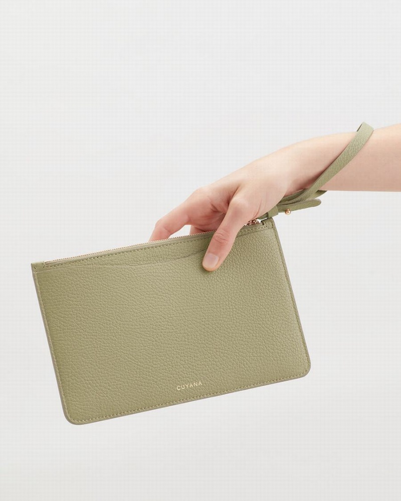 Portefeuilles Cuyana Slim Wristlet Vert Femme | HDJ-9527797