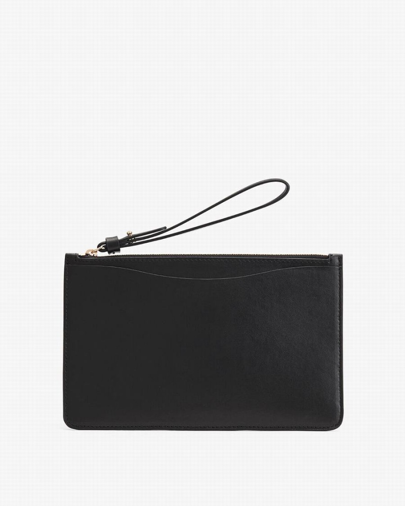 Portefeuilles Cuyana Slim Wristlet Noir Femme | KTI-1511660