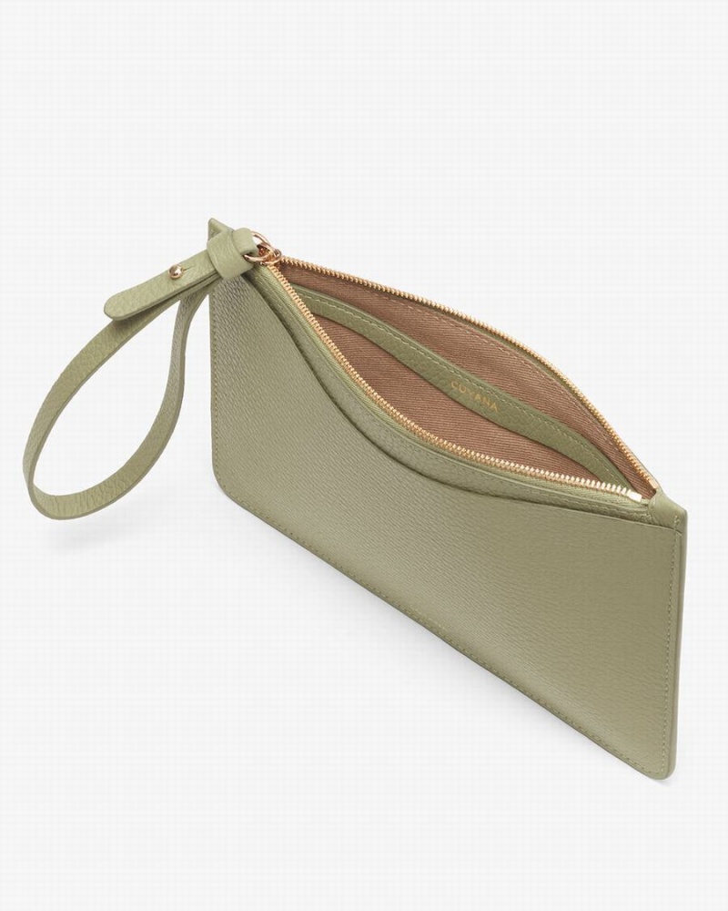 Portefeuilles Cuyana Slim Wristlet Vert Femme | HDJ-9527797