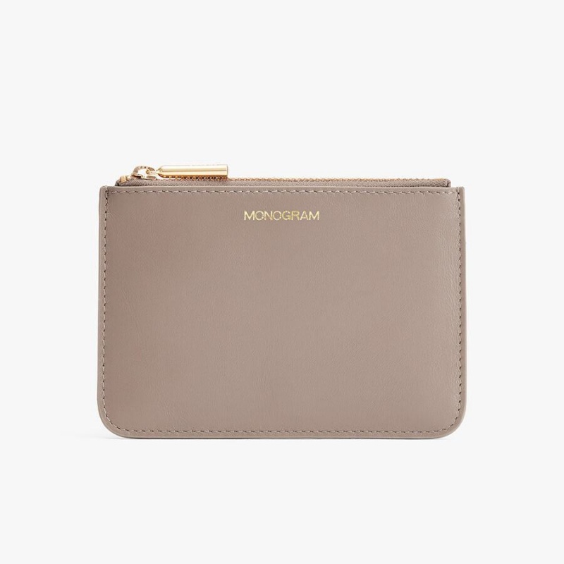 Pochettes Cuyana Zero Waste Slim Cuir Grise Femme | BTH-5970028