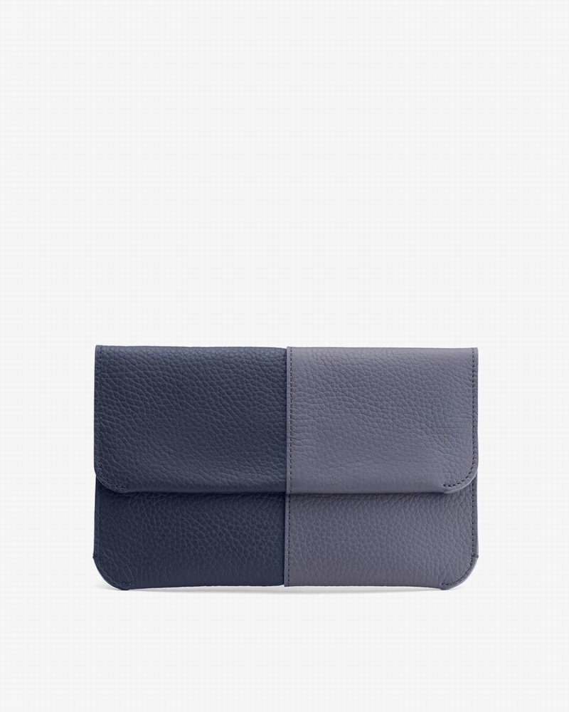 Pochettes Cuyana System Flap Bleu Marine Femme | AXH-2179262