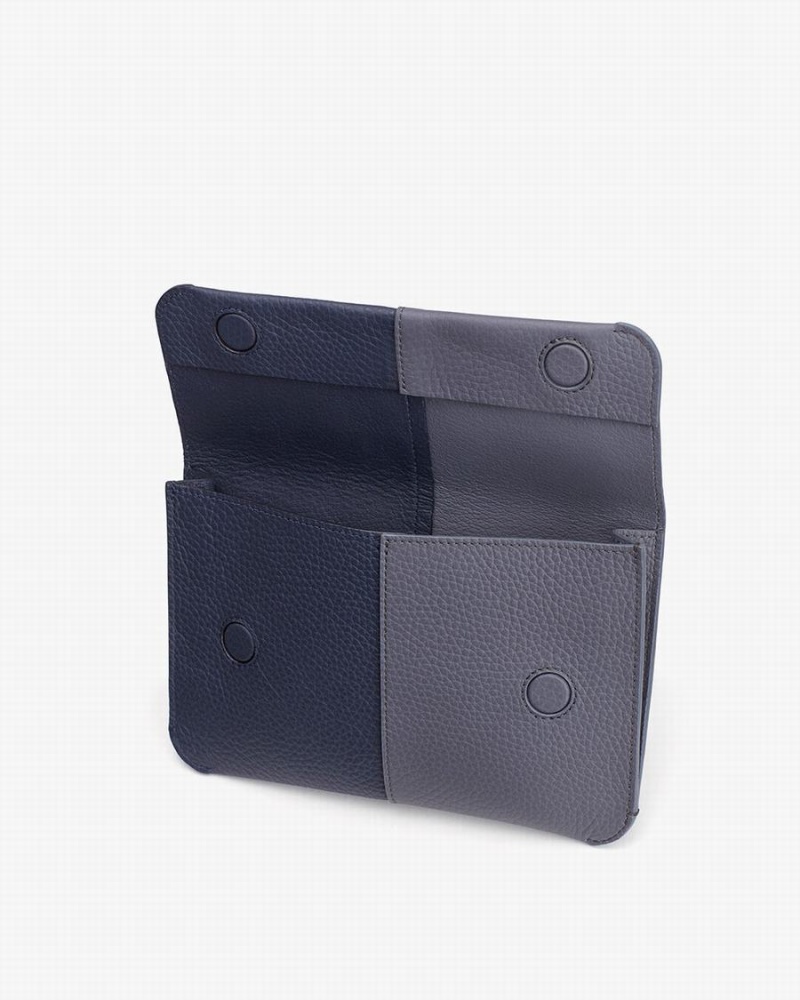 Pochettes Cuyana System Flap Bleu Marine Femme | AXH-2179262