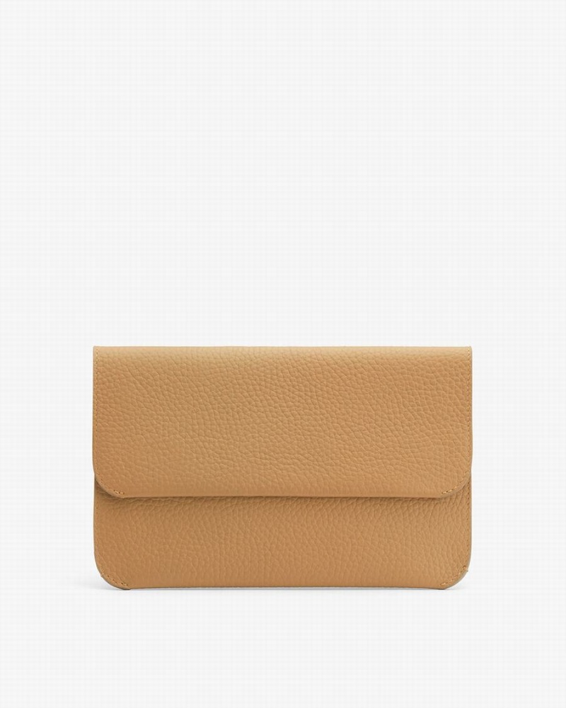 Pochettes Cuyana System Flap Jaune Marron Femme | JEE-3688884