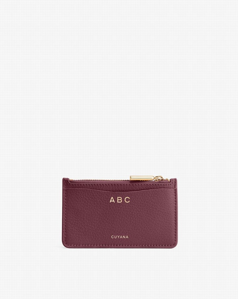 Porte-Cartes Cuyana Zip Bordeaux Femme | DPG-3615338