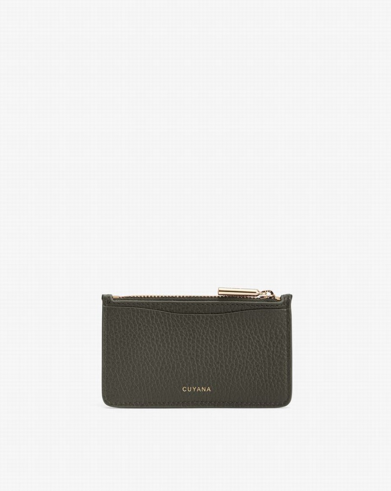 Porte-Cartes Cuyana Zip Vert Foncé Femme | QJE-5659185