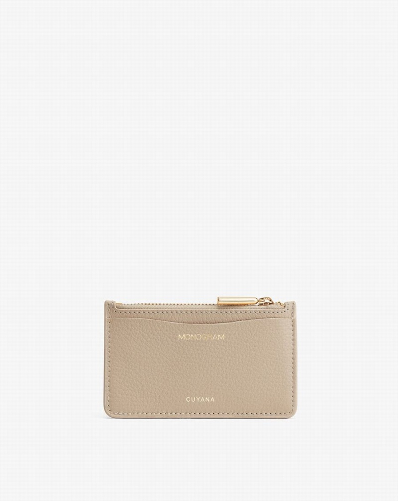 Porte-Cartes Cuyana Zip Grise Femme | GUM-8923856