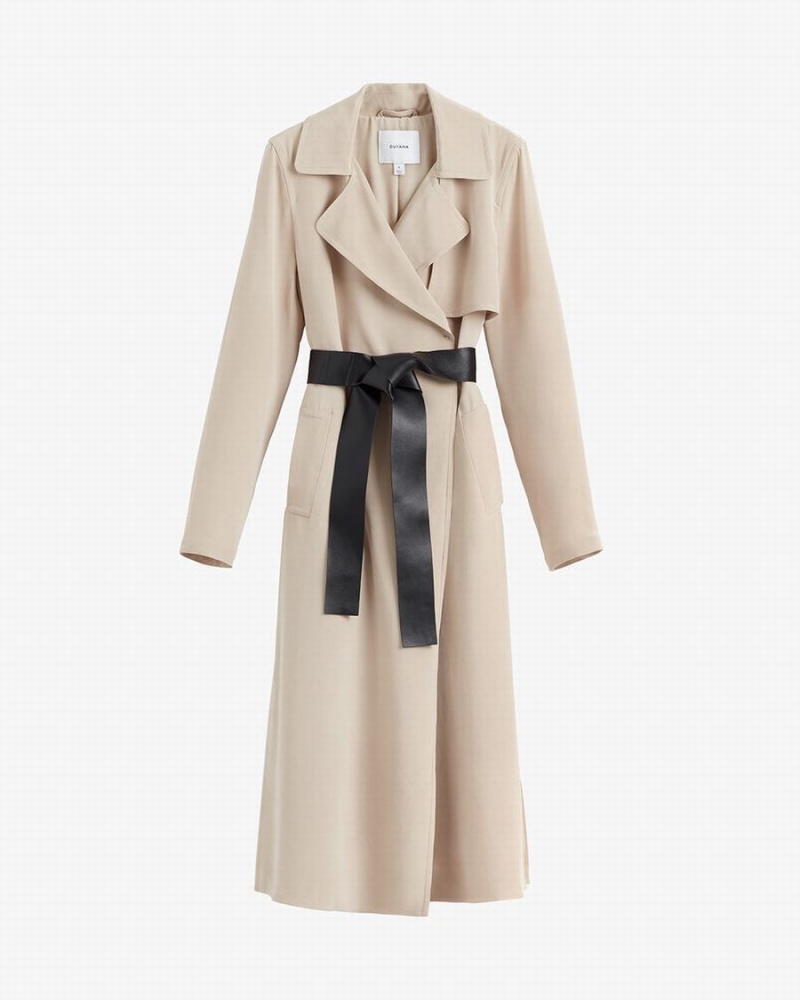 Coupe-vent Cuyana Silk Classiche Trench Marron Femme | MGK-8481188