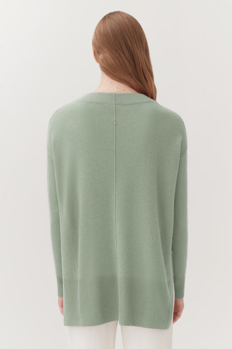 Chandails Cuyana Single-Origin Cashmere Funnel Neck Vert Femme | RAZ-5253981