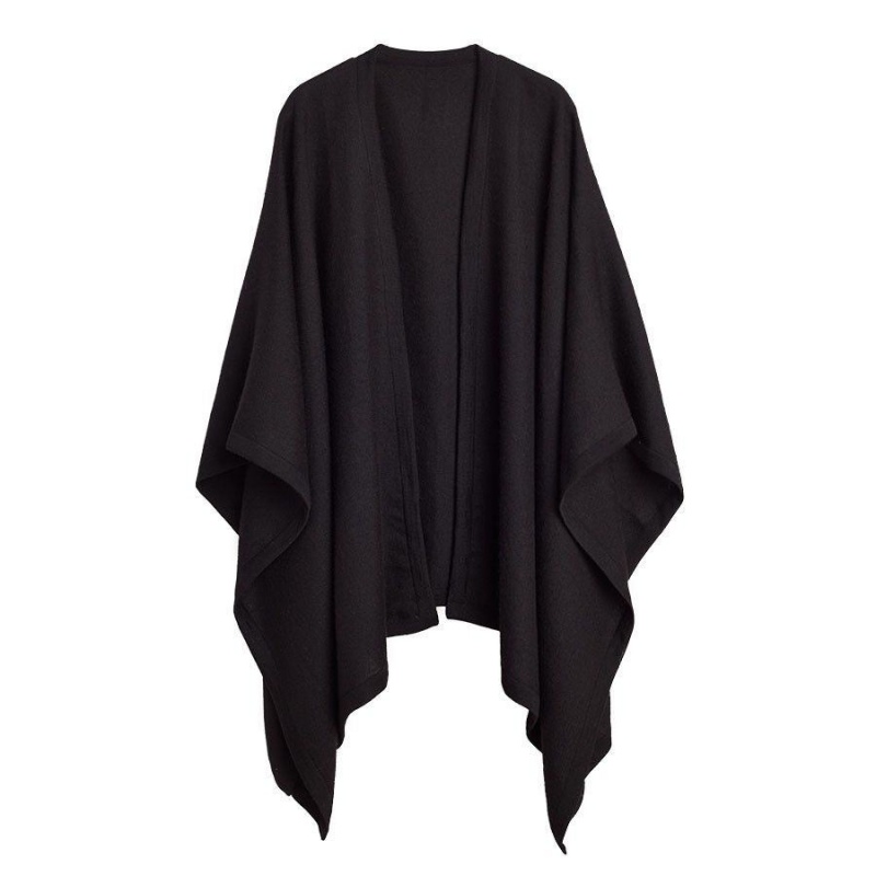 Chandails Cuyana Baby Alpaca Square Edge Cape Noir Femme | RES-0865816