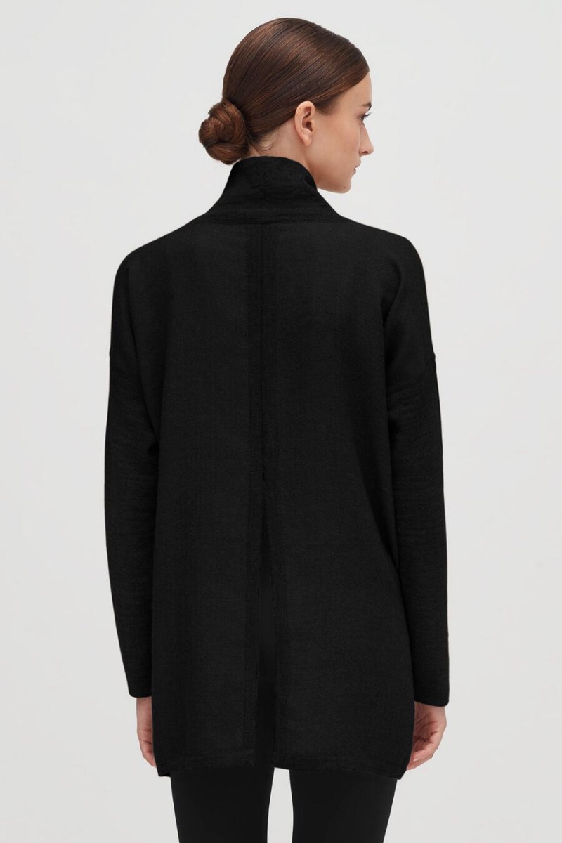 Chandails Cuyana Alpaca Open-Back Turtleneck Noir Femme | VBG-6633985