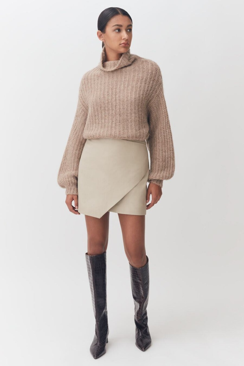 Chandails Cuyana Alpaca Laine Turtleneck Kaki Femme | CXS-8146955