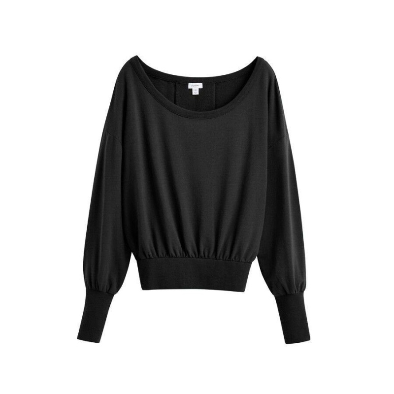 Sweats Cuyana French Terry Boatneck Noir Femme | YMO-5242701