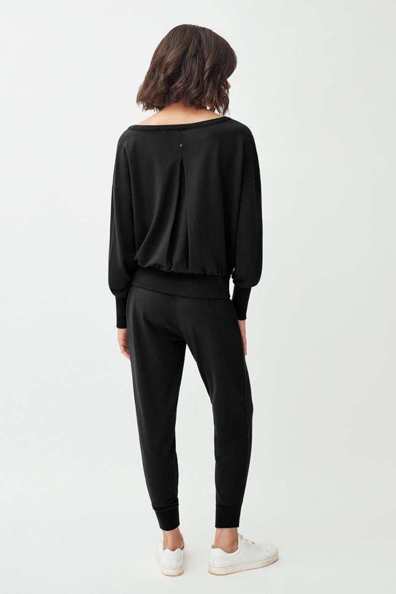 Sweats Cuyana French Terry Boatneck Noir Femme | YMO-5242701