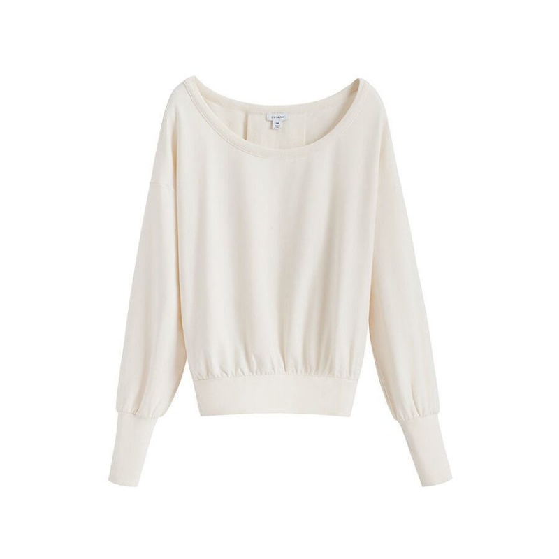 Sweats Cuyana French Terry Boatneck Blanche Femme | VHY-1782809