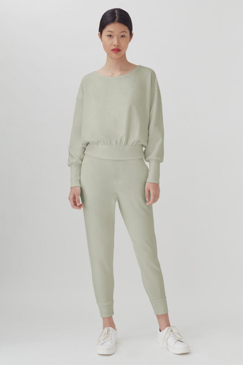 Sweats Cuyana French Terry Boatneck Vert Femme | WER-0064562