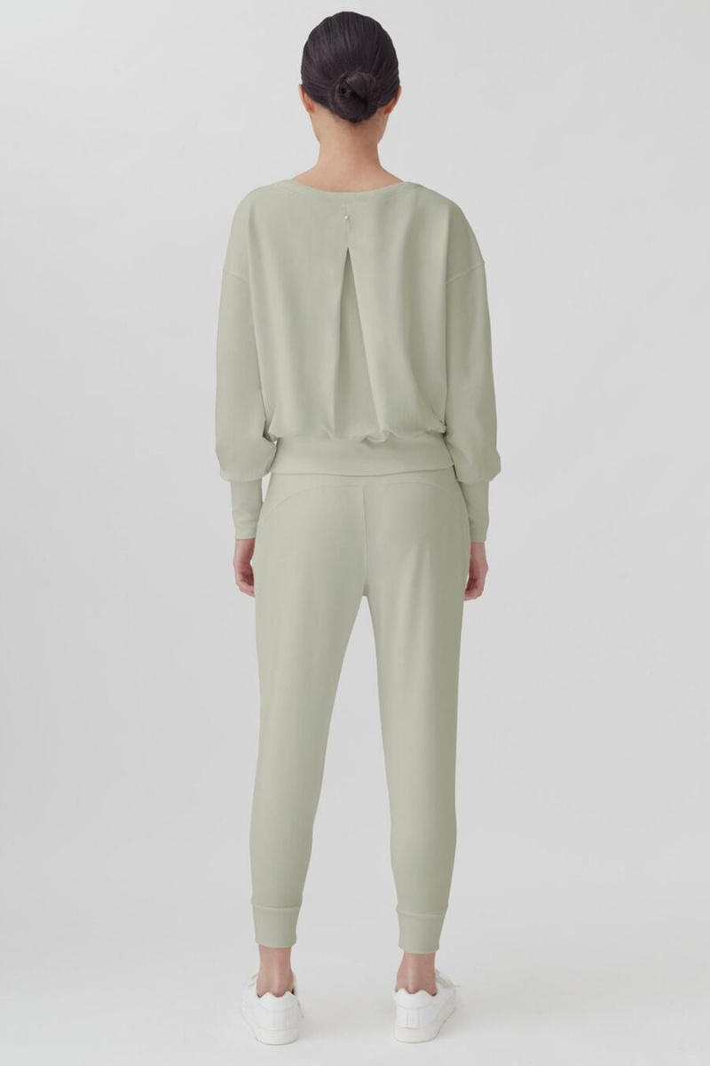 Sweats Cuyana French Terry Boatneck Vert Femme | WER-0064562