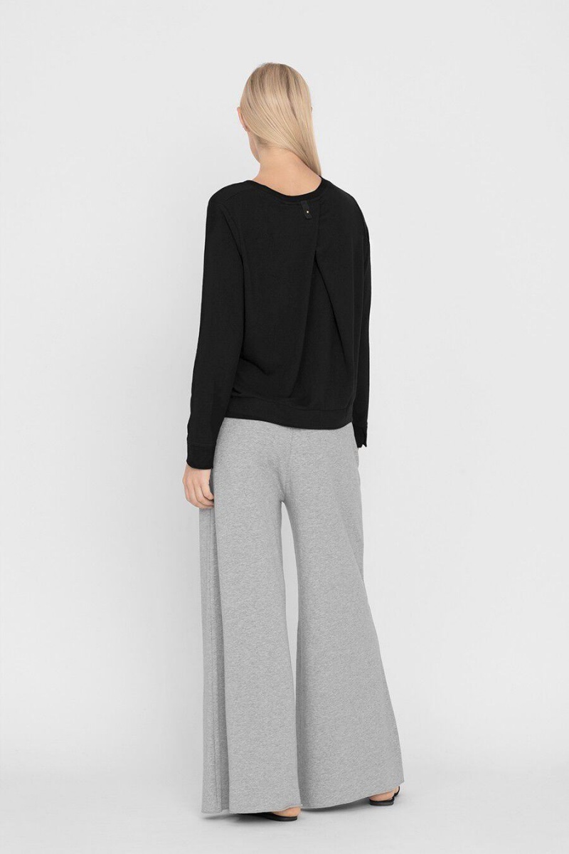 Sweats Cuyana French Terry Pleat-Back Noir Femme | QDH-0634373