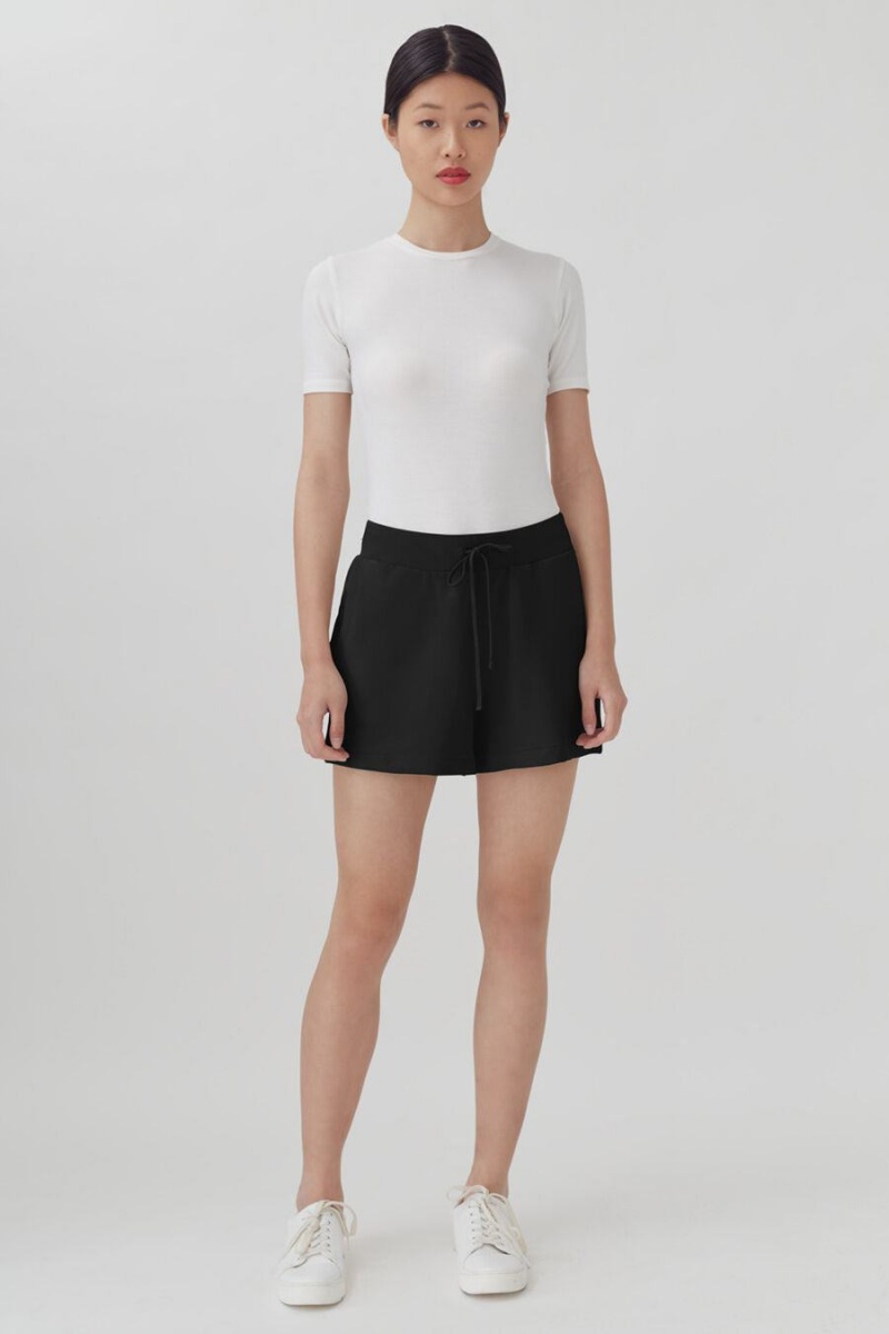 Short Cuyana French Terry Noir Femme | WBT-0293424