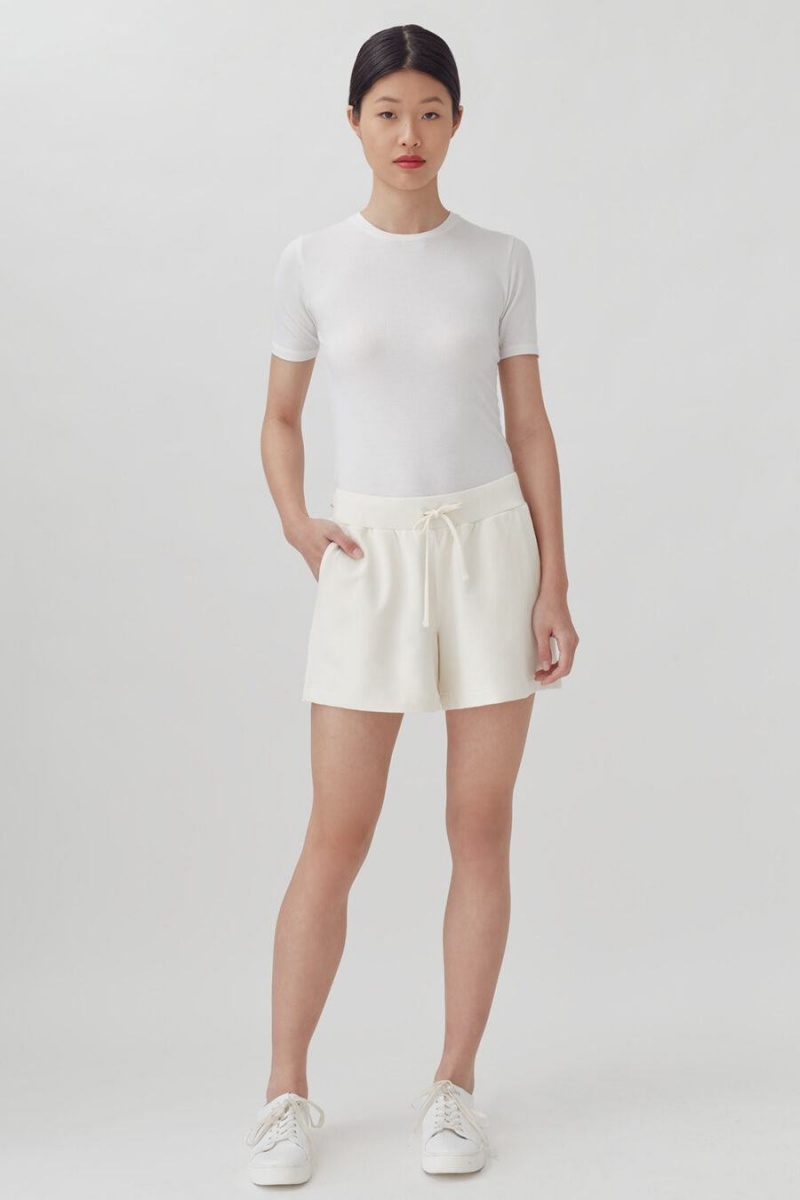 Short Cuyana French Terry Blanche Femme | GWJ-5259530