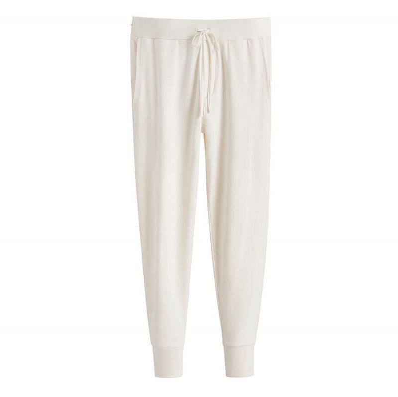 Pantalon Cuyana French Terry Tapered Lounge Blanche Femme | XXN-1526535