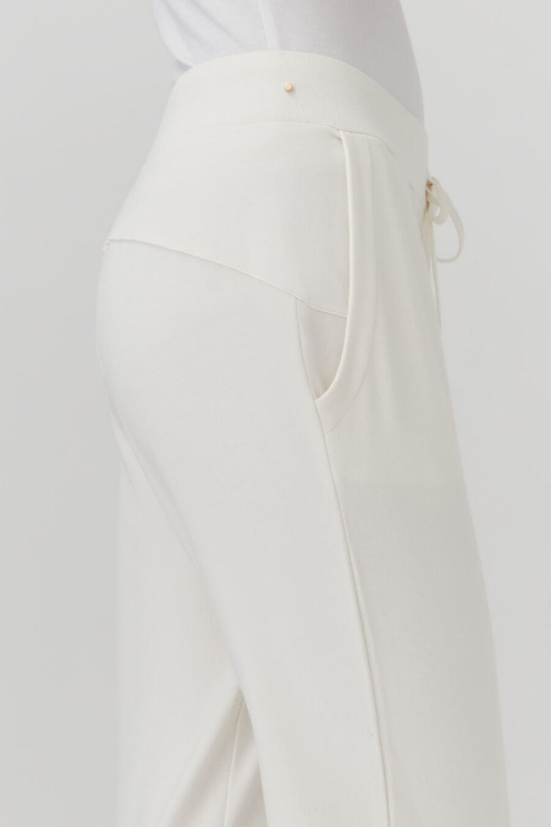 Pantalon Cuyana French Terry Tapered Lounge Blanche Femme | XXN-1526535