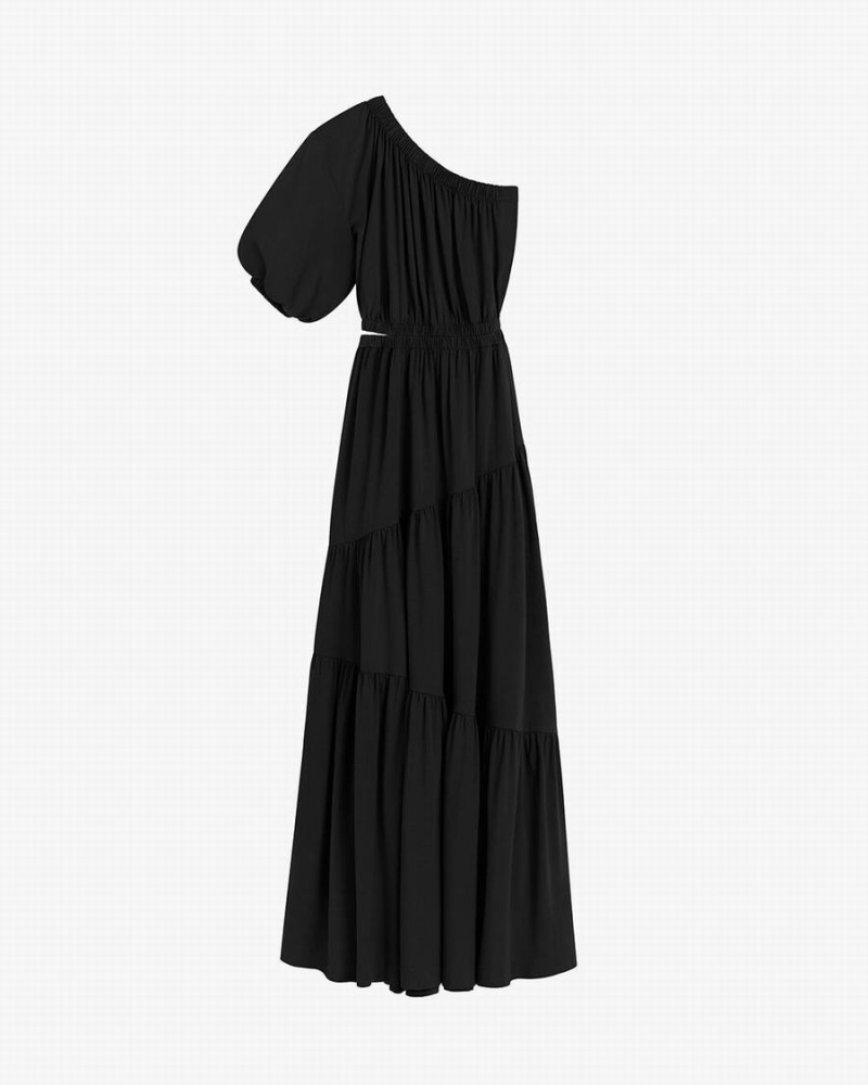 Peignoir Cuyana Gathered One Shoulder Noir Femme | DQW-0937474