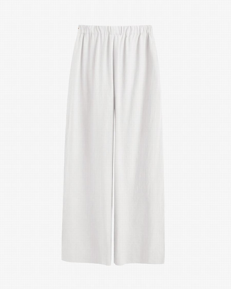 Pantalon Cuyana Linen Larges Leg Blanche Femme | SPC-1842458