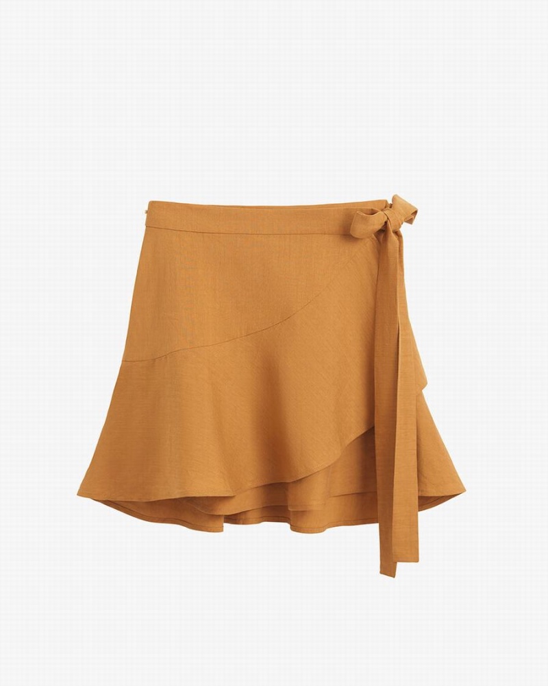 Jupes Cuyana Linen Wrap Mini Orange Femme | INL-3982825