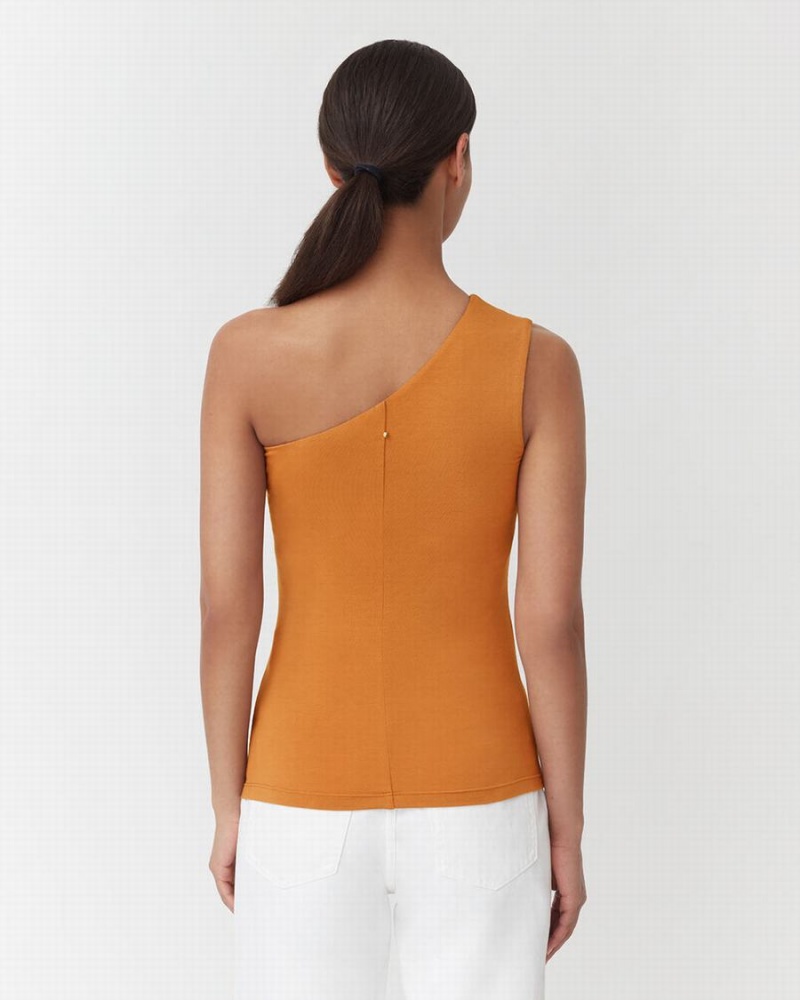 Debardeur Cuyana One Shoulder Top Jaune Femme | OXE-7242437