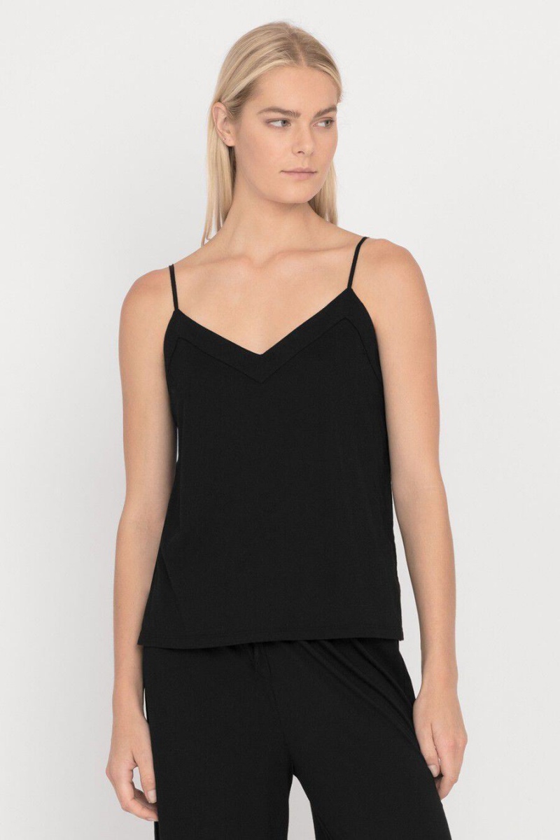 Debardeur Cuyana Organic Pima Cami Noir Femme | FWO-4872200