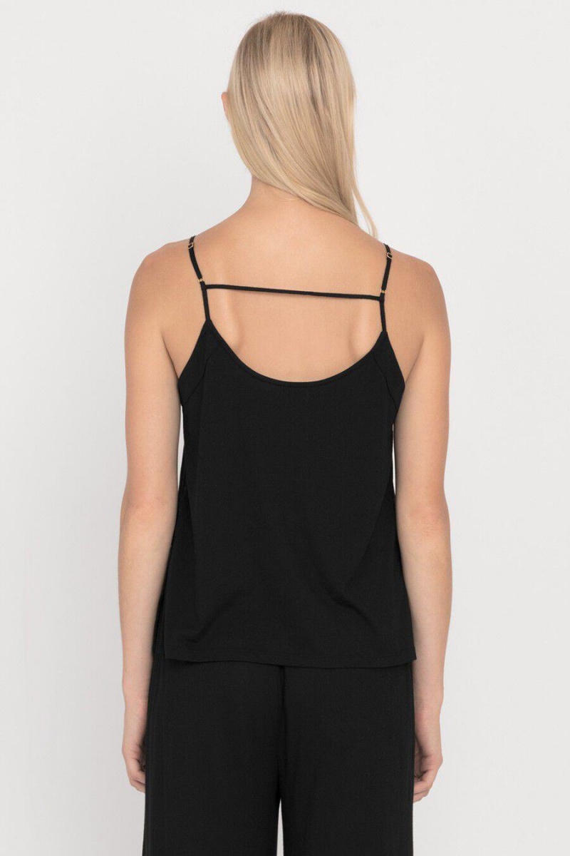 Debardeur Cuyana Organic Pima Cami Noir Femme | FWO-4872200