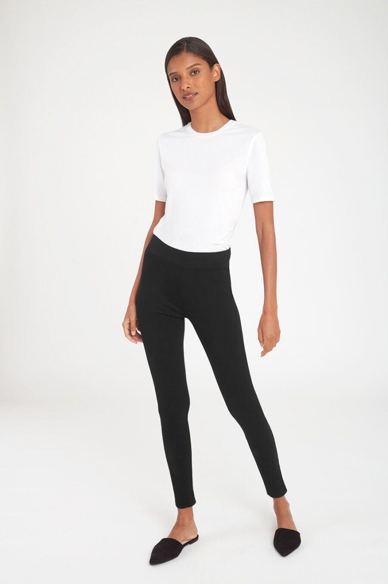 Pantalon Cuyana Ponte Legging Noir Femme | XLI-0070572