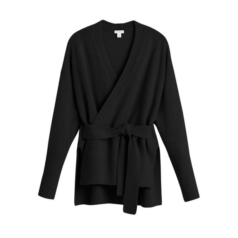 Chandails Cuyana Cashmere Soft Wrap Noir Femme | SNZ-4173431