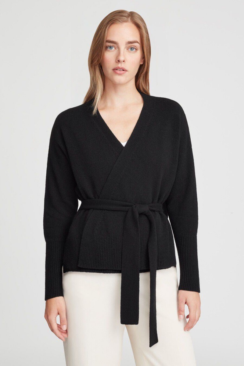 Chandails Cuyana Cashmere Soft Wrap Noir Femme | SNZ-4173431