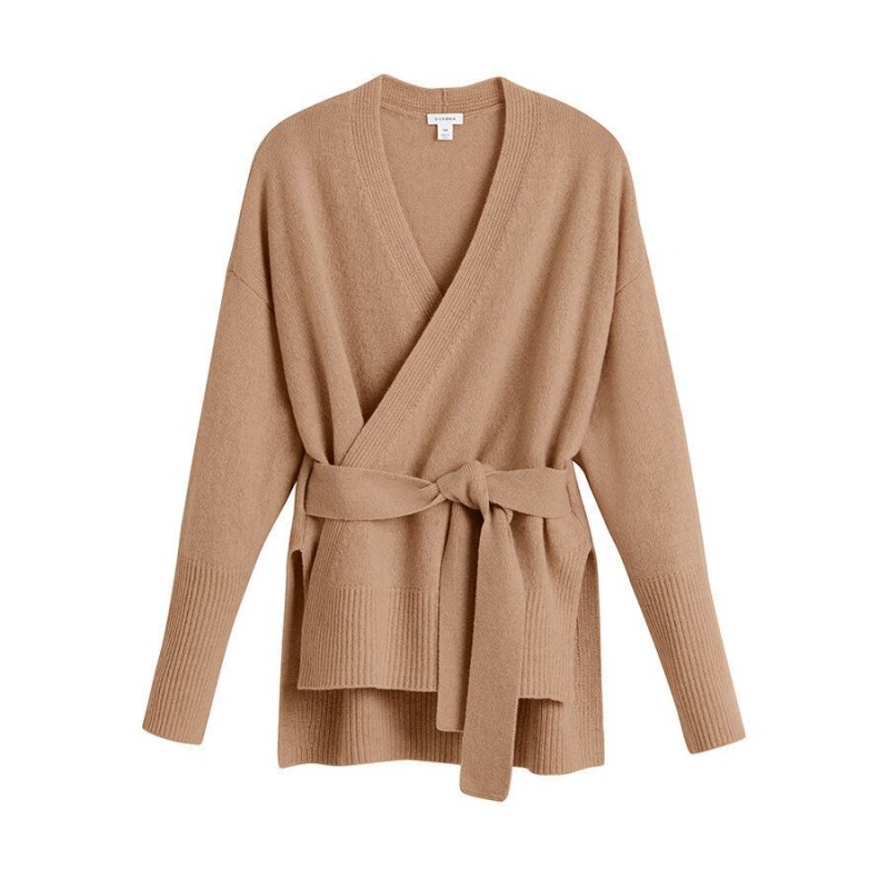 Chandails Cuyana Cashmere Soft Wrap Marron Femme | UBY-7236428