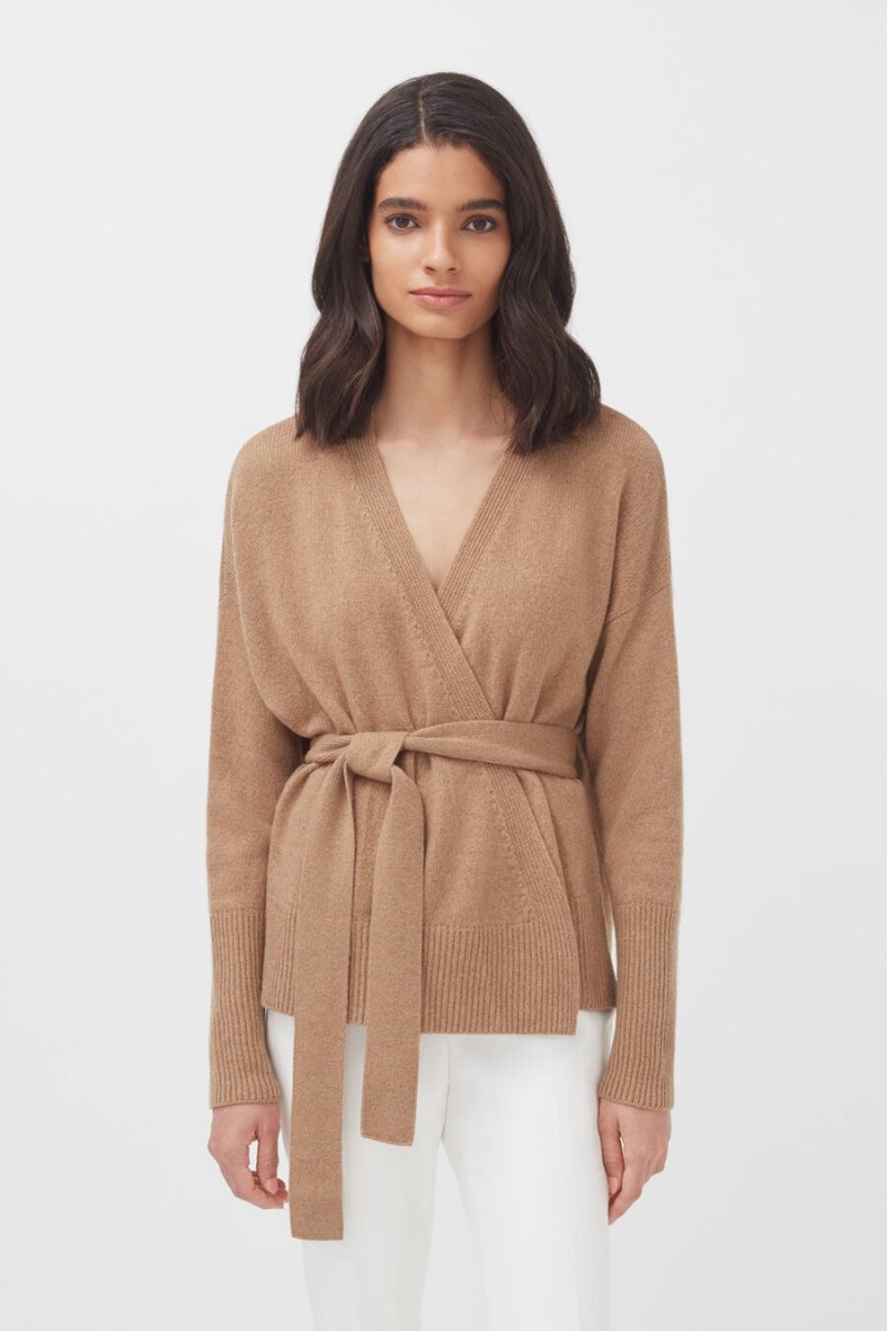 Chandails Cuyana Cashmere Soft Wrap Marron Femme | UBY-7236428